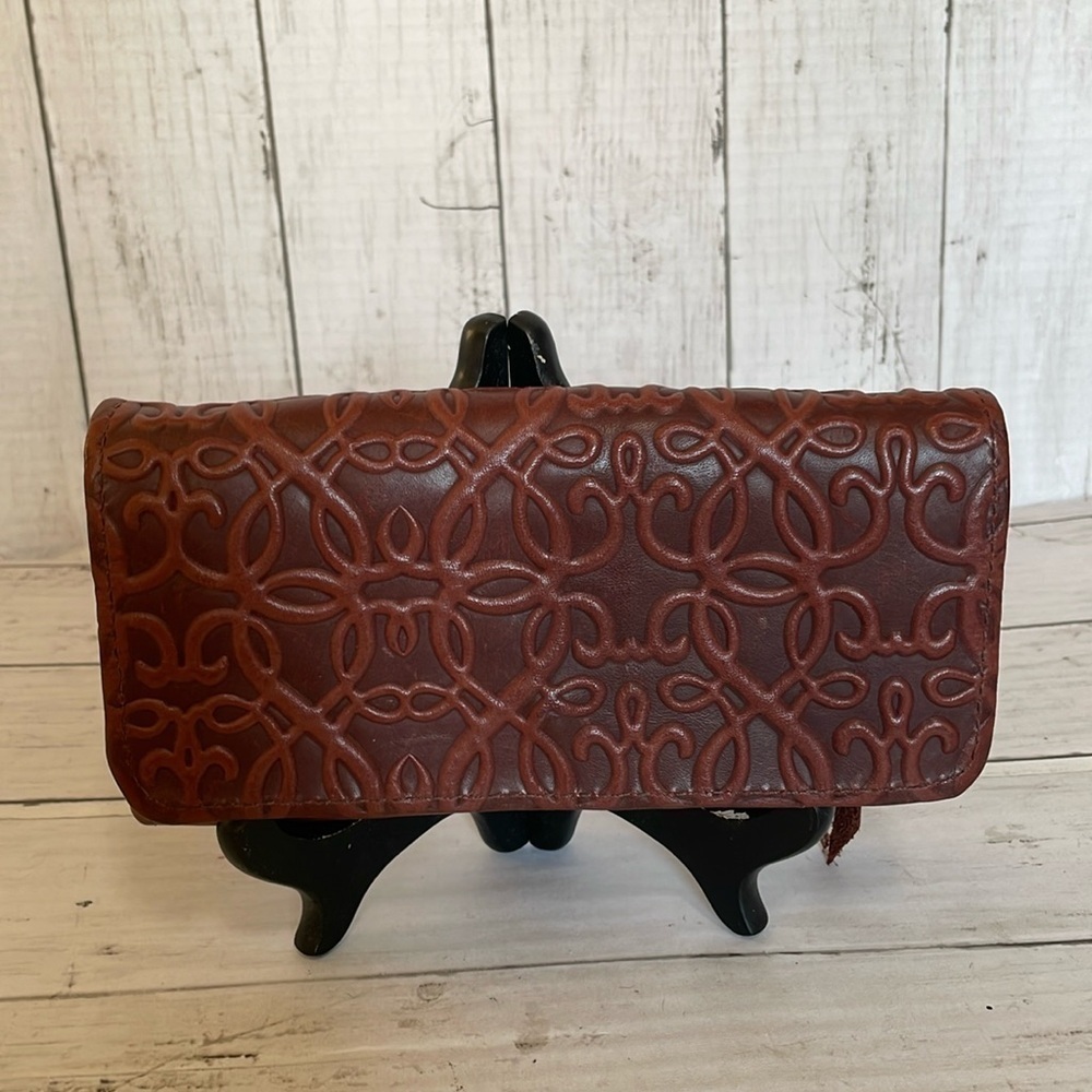 Alex and Ani Gabriel Collection Embossed Brown Leather Continental Wallet